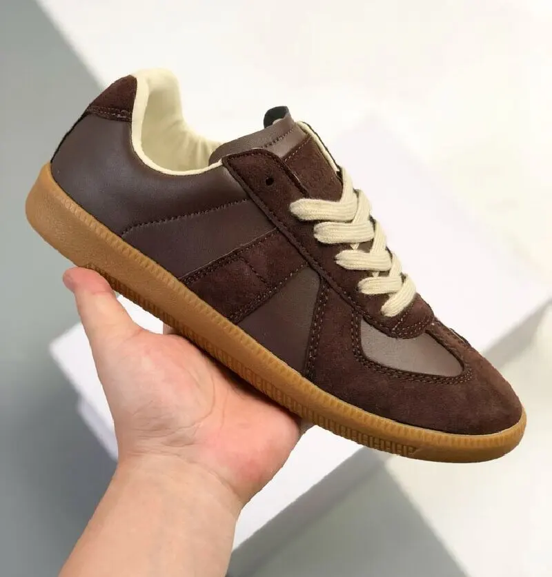 Women's Autumn Sneakers Fashion Splicing Flat Heel Vulcanized Shoes Men's Lace-Up Non-Slip Pu Leather Casual Shoes