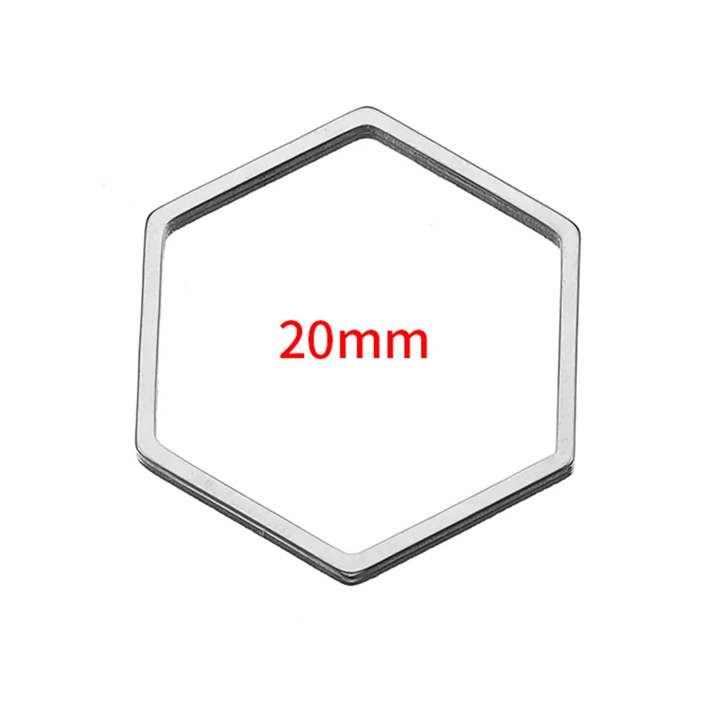 20 Stück Edelstahlrahmen Charms DIY Ohrringe Anhänger Runde Tropfen Sechseck Blanko Lünette für Harz Schmuckherstellung DIY Erkenntnisse