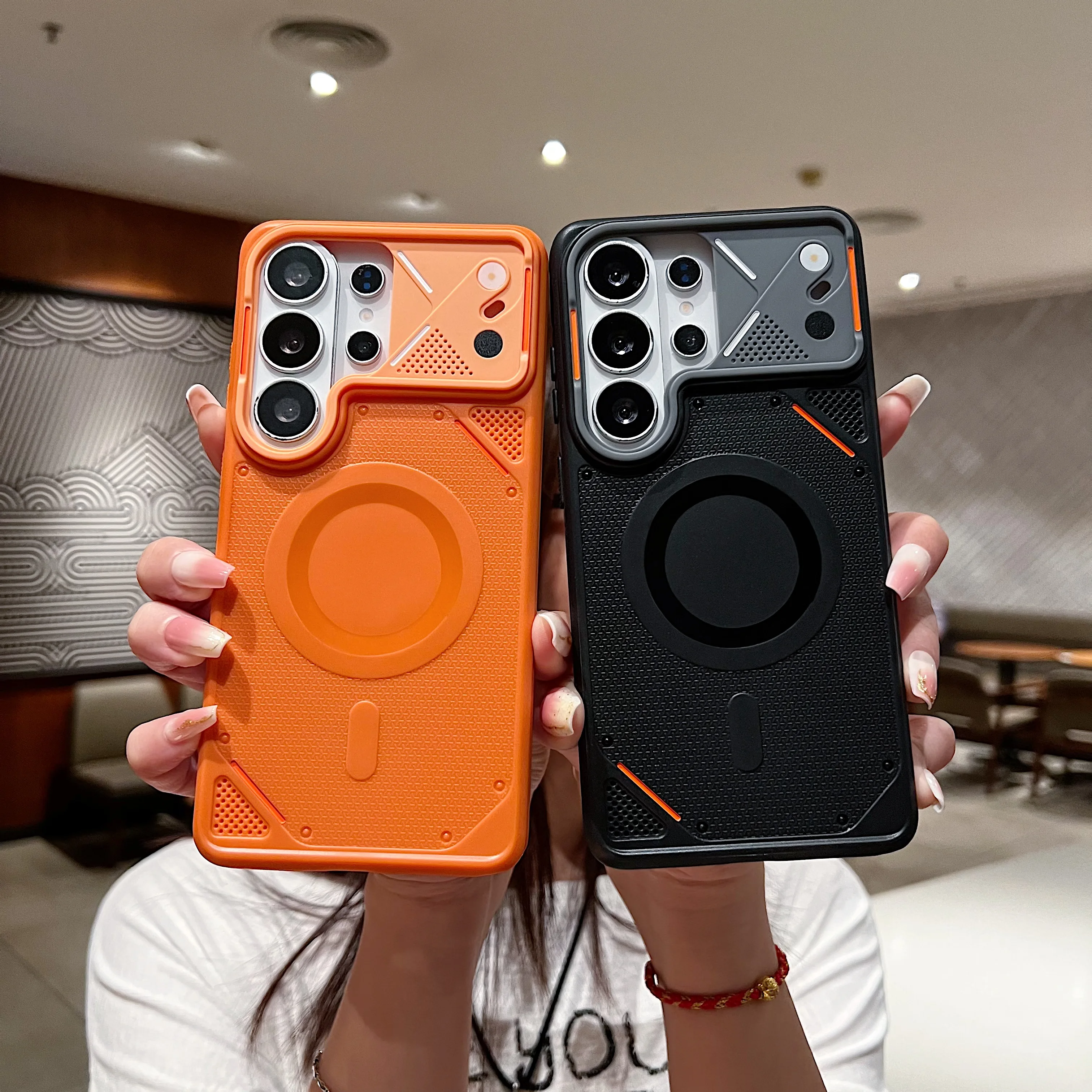 Cool design Armor Cooling Magnetic Phone Case For Samsung S26 S25 S24 Ultra For MagSafe Charging Shockproof Protective Cover