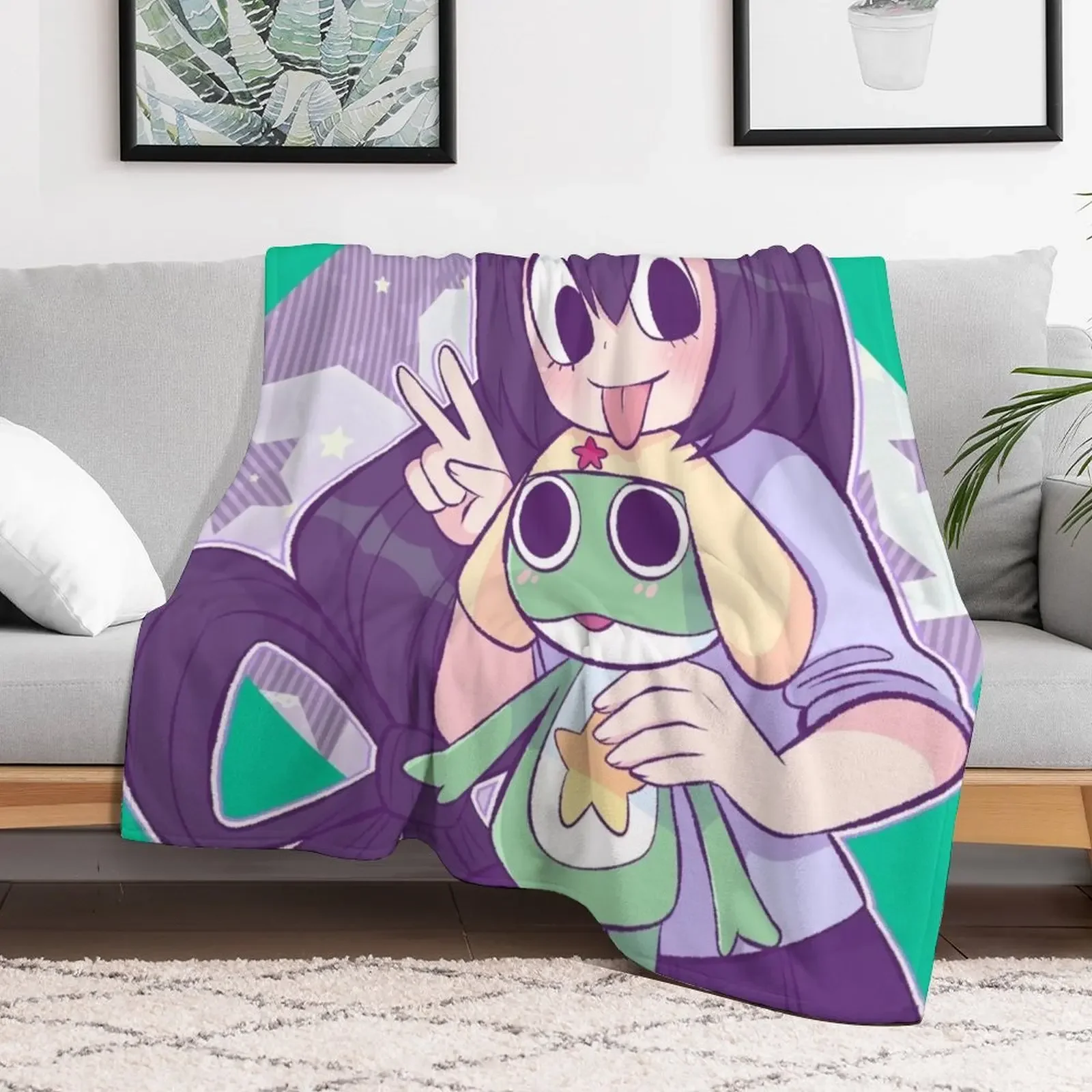 Cute Froppy Throw Blanket Warm Bed Fashionable Blankets