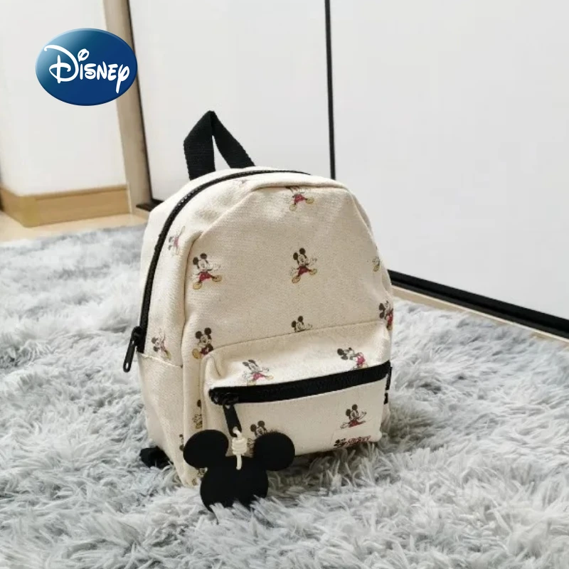 Disney Mickey New Children's Backpack Canvas Fashion Children's Schoolbag Mini Cartoon Casual Lightweight Children's Backpack