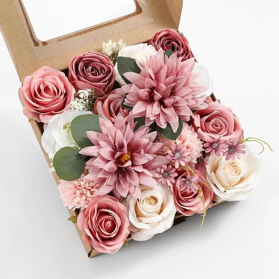 

Artificial Flowers Combo, Fake Flowers for DIY Tables Centerpieces Baby Shower Bridal Shower Wedding Bouquet Arrangements Party