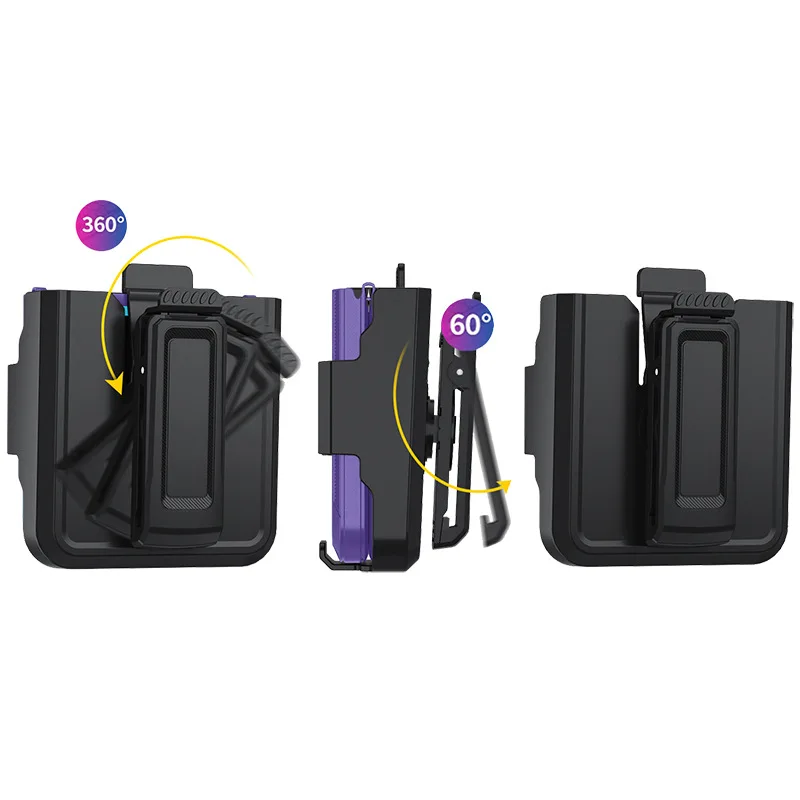 Heavy Armor Hybrid Rugged OTT-BOX Case For Samsung Galaxy Z Flip 7 6 5 Rotable Belt Clip Defender Enhanced Shockproof Back Cover