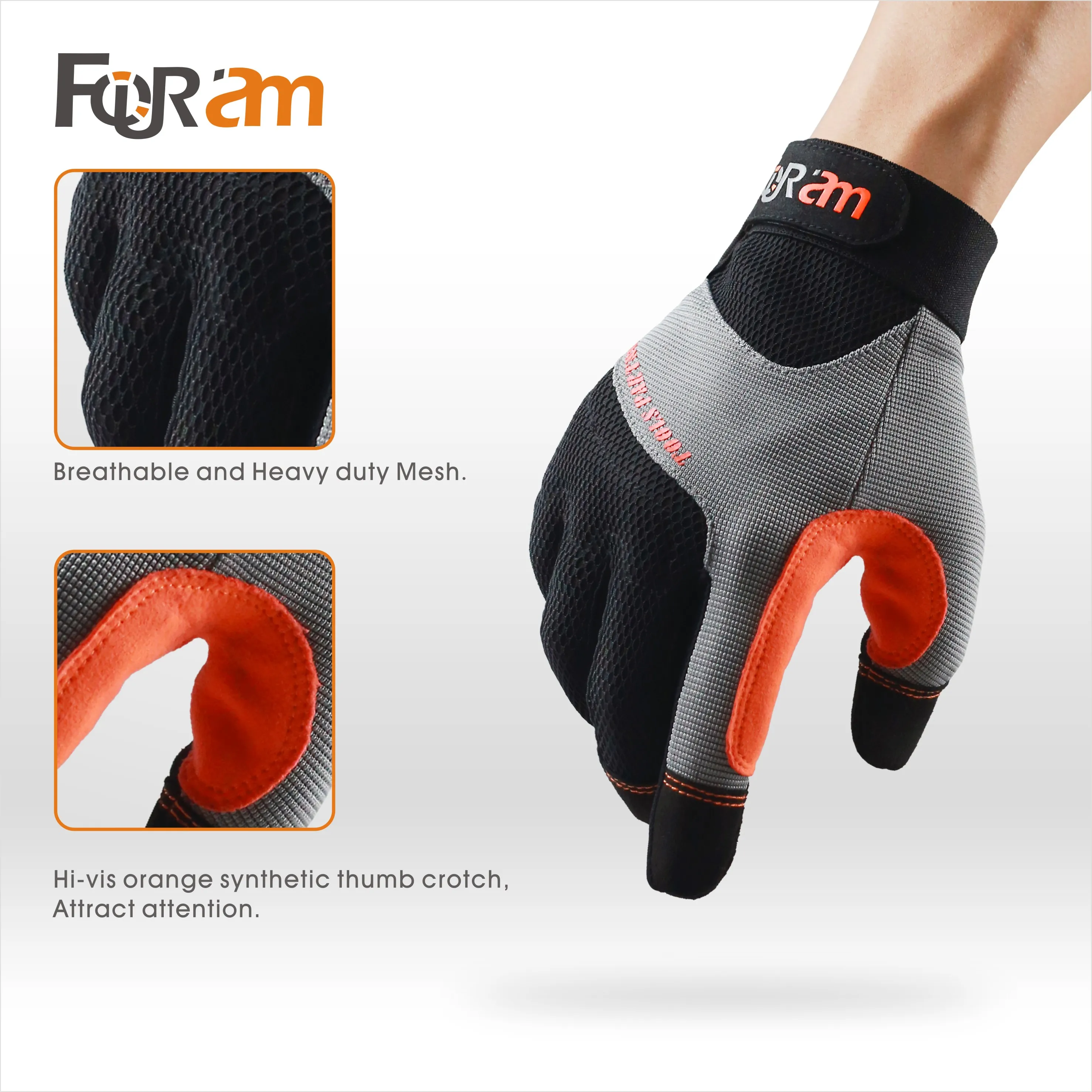 High Dexterity Work Gloves for Men -Touch Screen Compatible with Excellent Grip Mechanical Gloves for Multipurpose Utility