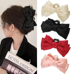 Solid Color Double Side For Women Girl Elegant Ponytail Braid Claw Clip Sweet Shark Crab Party Hair Accessories Trendy