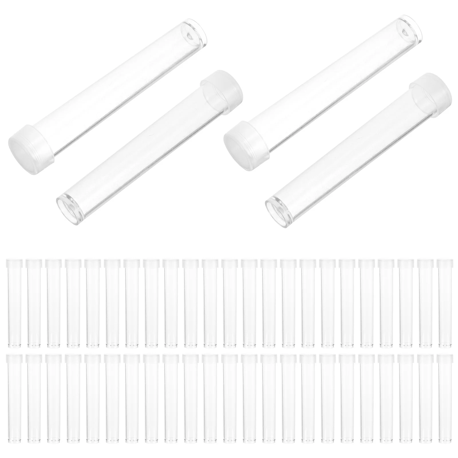 100Pcs Transparent Small Bottles Test Tubes Easy Seal Leak Proof Portable for Cosmetics Lotion Gel Storage Clear Tube Containers