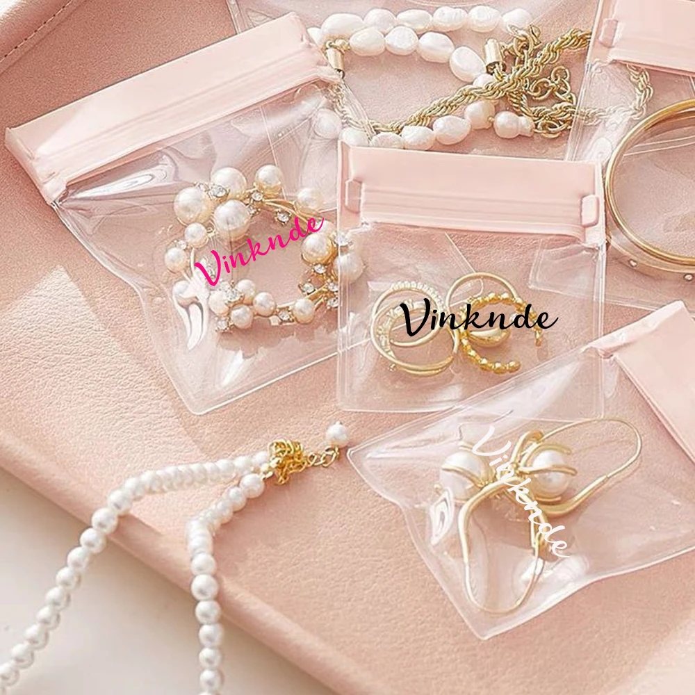 Customized Logo Plastic Frosted Jewelry Accessory Packaging Bag With Zipper Earrings Bracelet Display Zipper Beads Main Sack