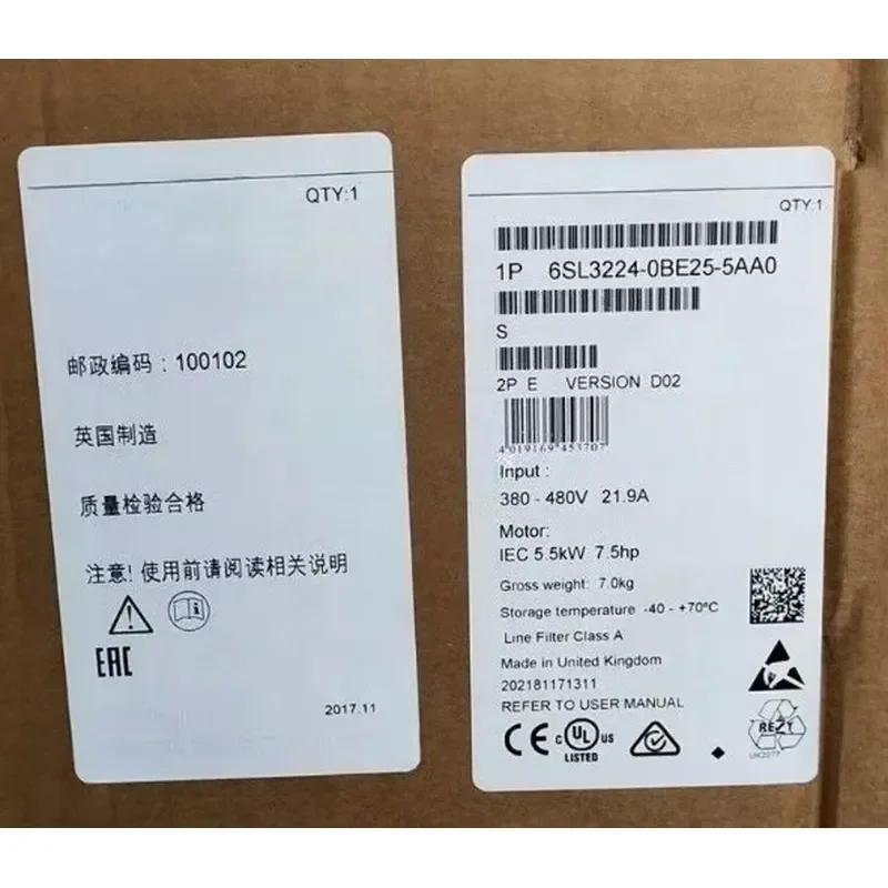 

Brand New 6SL3224-0BE27-5AA0 6SL3224-0BE25-5AA0 6SL3 224-0BE27-5AA0 6SL3 224-0BE25-5AA0 Warrently One-year Fast Delivey