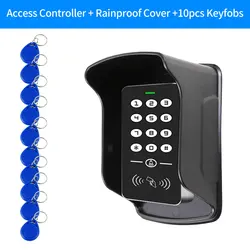 125KHz Standalone Access Control Keypad RFID Keyboard System Waterproof Cover Outdoor Controller EM Card Reader 10pcs Keyfob
