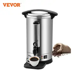 Vevor 65/110 Cups Roestvrijstalen Koffie Thermos Urn Commerciële Warm Water Dispenser Voor Kamperen Snel Brouwen Gemakkelijk Schoonmaken