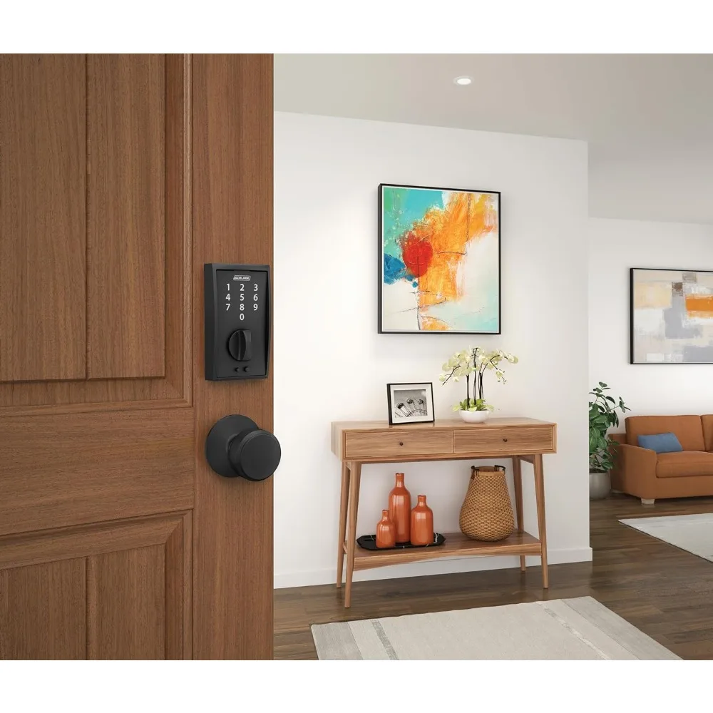 BE375 CEN 622 قفل ديدبولت إلكتروني بشاشة لمس بدون مفتاح، أسود غير لامع