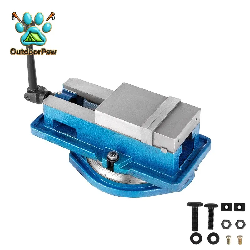 SucceBuy Milling Vise 4 Inch Bench Clamp Vise High Precision Clamping Mill Vise Ductile Iron Material, 360 Degree Swiveling Base