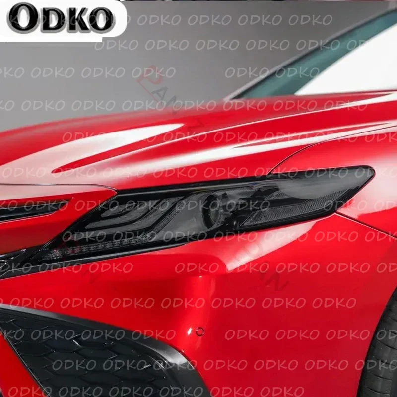 

Тонировка автомобильных фар, дымчатая черная защитная пленка, наклейки из ТПУ, наклейка из ТПУ для Toyota Camry XV70 2018 2019 2020 2021