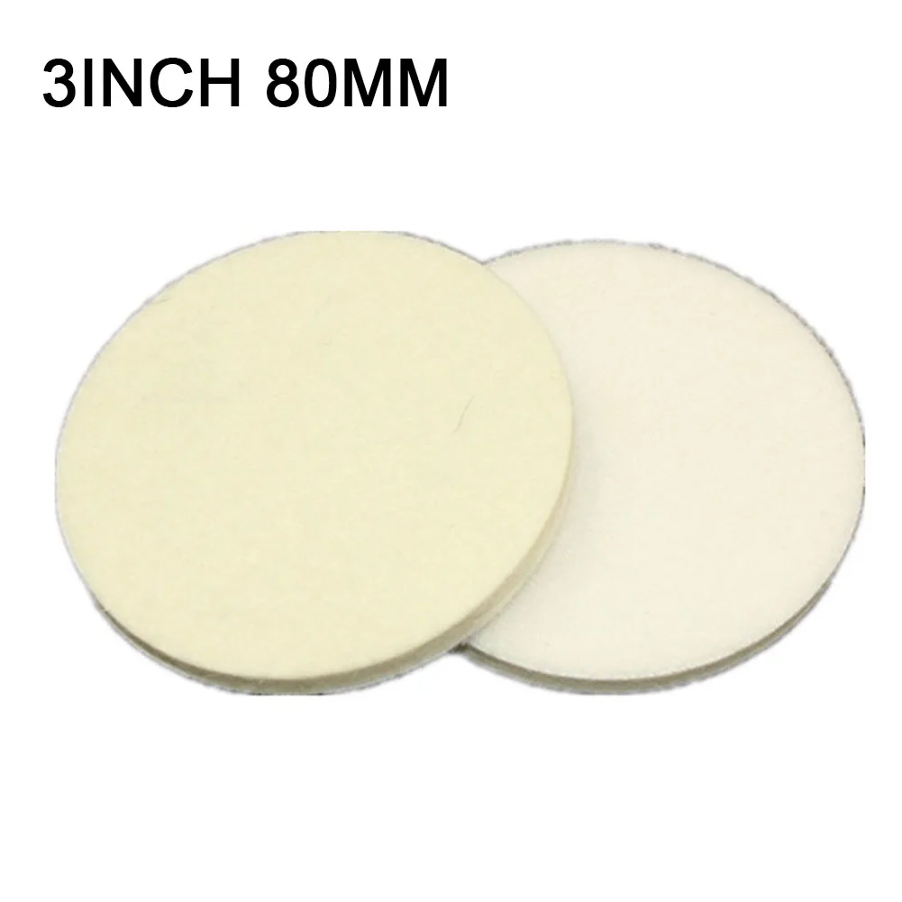 Imagem -02 - Sentiu Polimento Roda Lustrando Almofadas Discos de Moagem para Jade Metal Vidro Mármore Cerâmica 80 mm Pcs lã