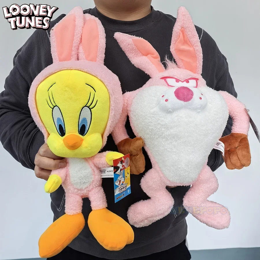 

35cm Bunny Dressed Pink Twteety and 32cm Bunny Bugs Taz Tasmanian Devil Plush Toy Looney Tunes Plush Tweety Bird Doll for Kids