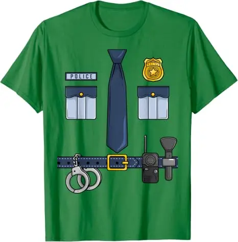 Halloween Polizist Partykostüm Halloween Polizeibeamter Cosplay T-Shirt Y2k Lustige Jungen Mode Grafik-Bekleidung Herrenkleidung – Detail 10