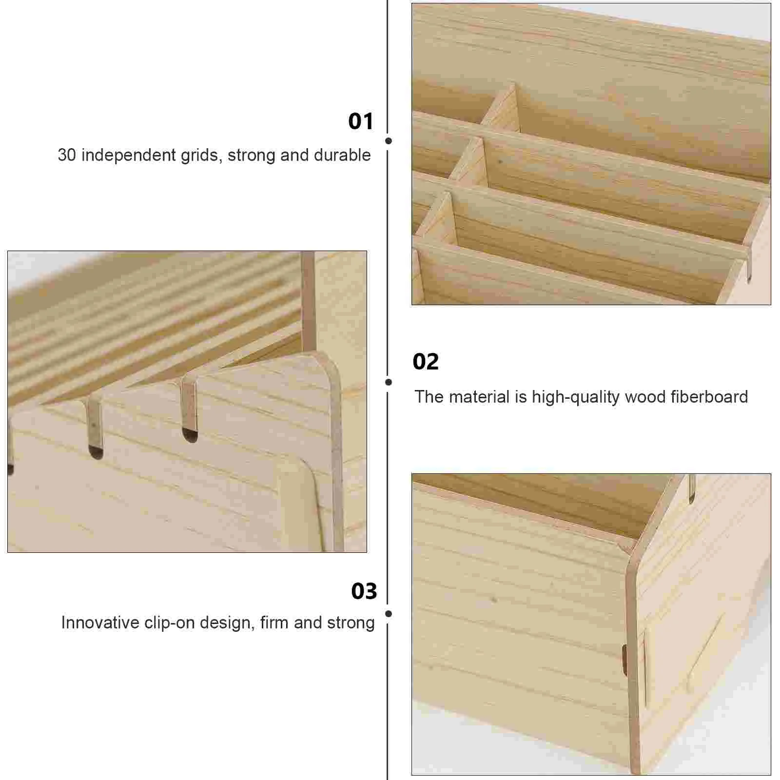 Classroom Phone Finishing Box Mobile Phone Cell Phone Management Box Wooden Multi-grid Phone Storage Box (30 Grids)