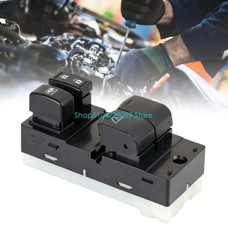 D8KE Window Lift Button Panel 254011HB0C, Driver Door Glass Control Unit with Black Housing for Routine Repair and Daily Cabin