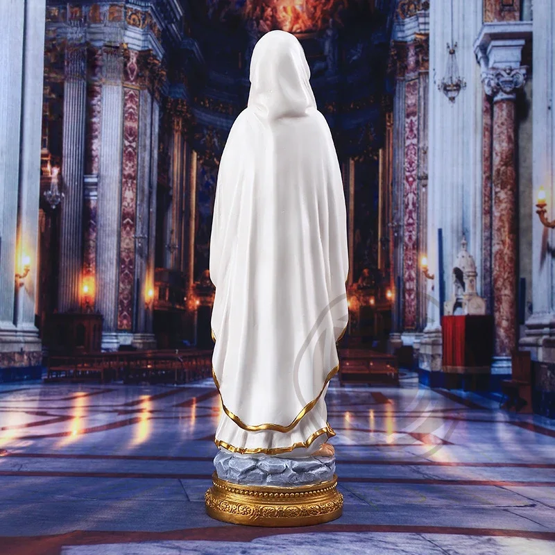 Catholic Madonna Virgin Mary Statue Figure  Figurine Religious Our Lady of Lourdes Icon Saint Family Prayer Decor Resin Crafts