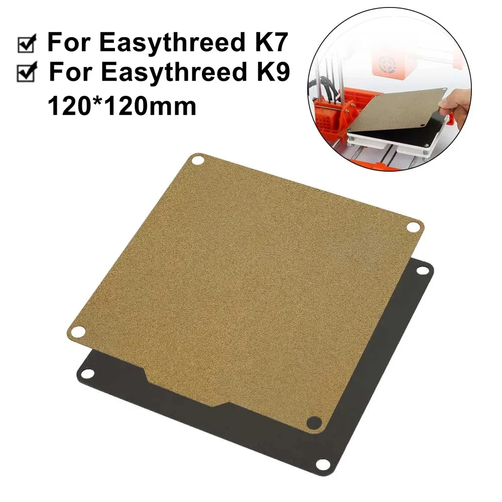 

Двусторонний лист PEI 120x120 мм для 3D-принтера Easythreed X1 K1 K7 K9 K2PLUS X2PLUS Текстурированная пружинная стальная пластина, безопасная, простая в использовании