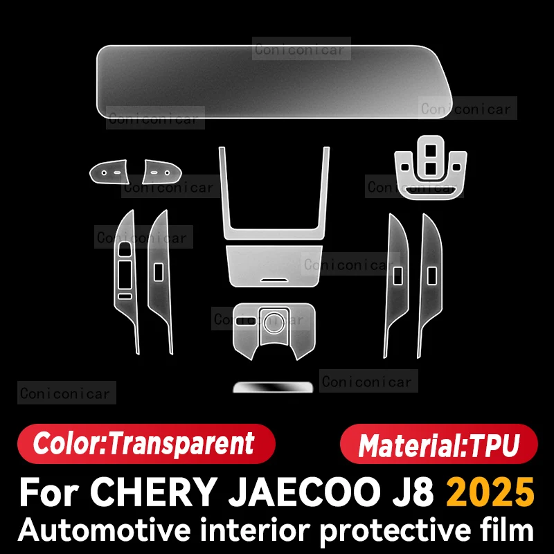For Chery JAECOO J8 2025 Car Interior Center Console Instrument Dashboard Protective Film Anti-scratch Sticker Accessories