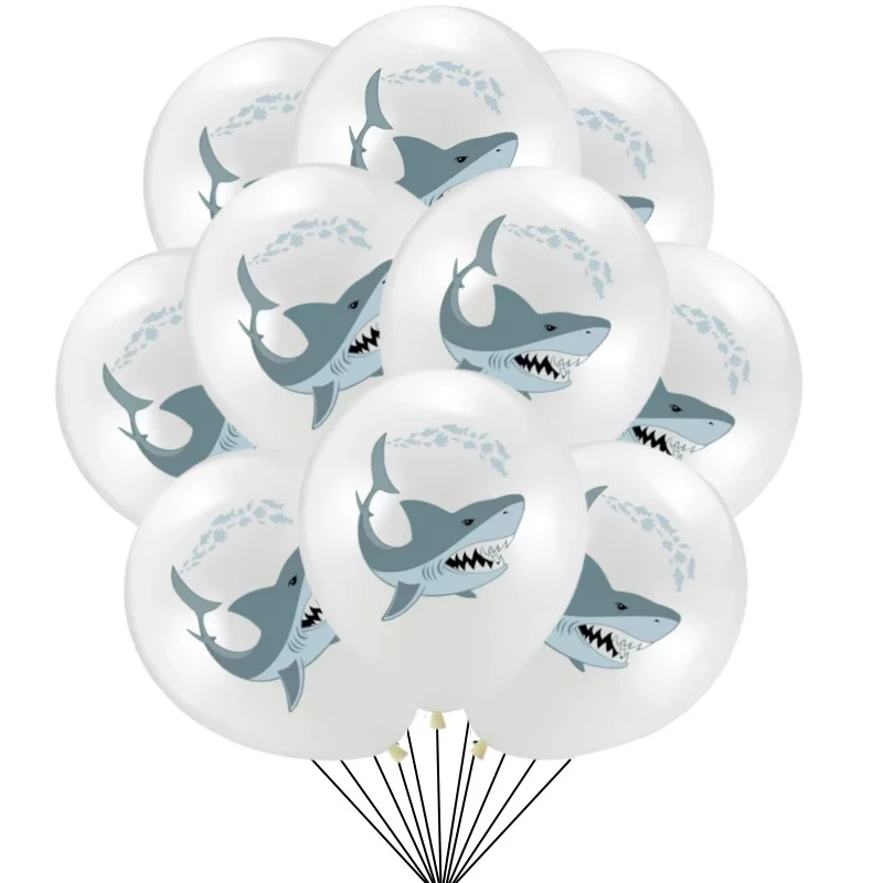 10/30 Stück Blaue Hai-Latexballons Geburtstagsparty-Deko Ozean-Hai-Ballons Geburtstagsdekoration für Kinder Baby-Shower Partyzubehör – Detail 5