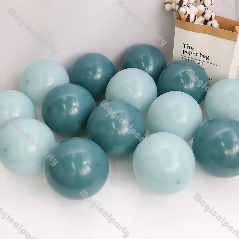 10inch/18inch Dusty Blue Boho Balloons Photo Shoot Backdrop Vintage Sea Blue Ocean Balloons Birthday Party Gender Reveal Decor