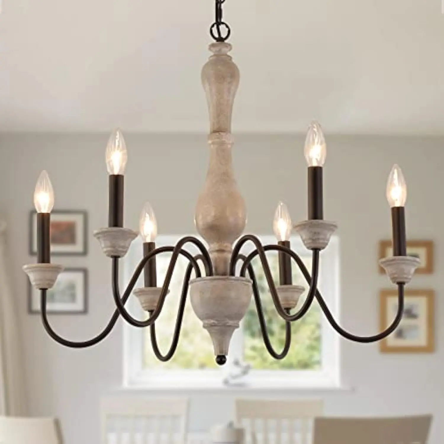 

French Country Chandelier, Farmhouse Vintage Antique Chandelier Pendant Light Fixtures for Kitchen Island Dining Room Living Roo