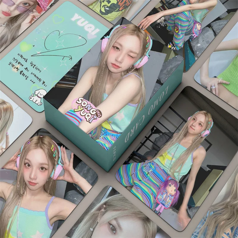 Kpop 55pcs/set (G)I-DLE Small Card Song Yuqi Small Card Song Yuqi I FEEL Album LOMO Card Gidle Female Combination Print Photo
