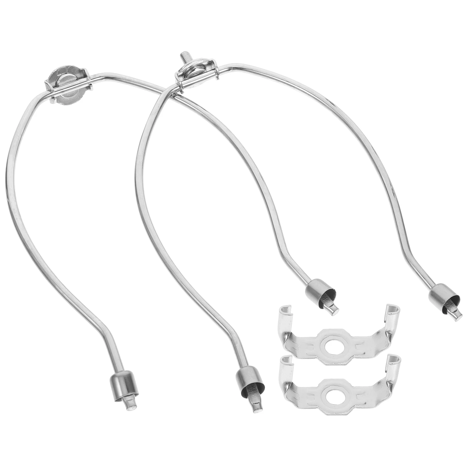 

2pcs Lamp Shade Accessories Smooth Harvard Bracket Electroplated Stand Metal Holder Compatible Table Floor Lamps Finials Lamp