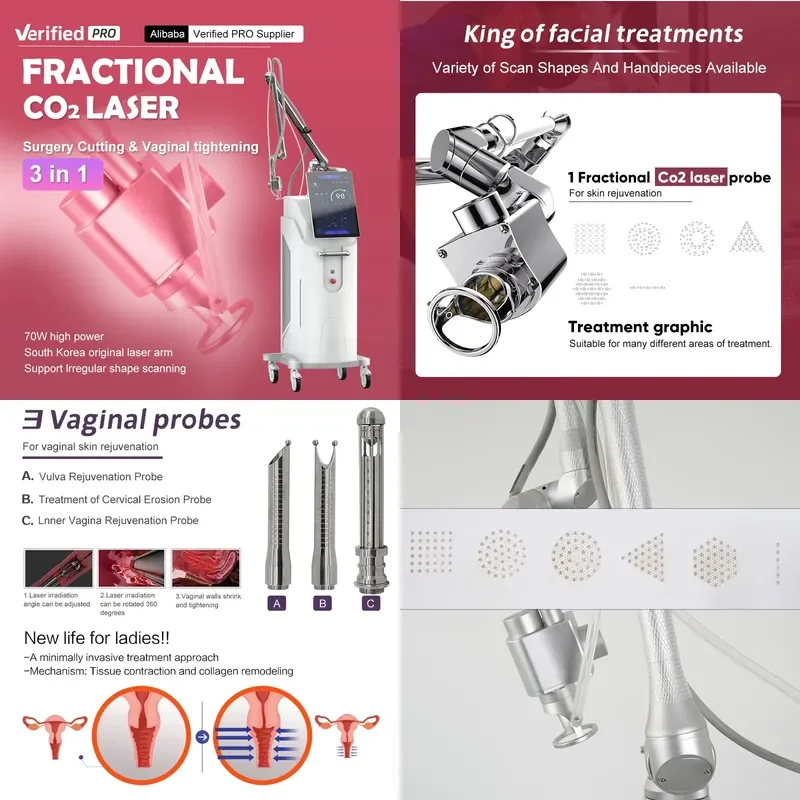 for CE Medical Jonte L600 70W 40W 10600nm Nano RF Tube Vaginal Tightening Fractional CO2 Laser Skin Beauty Equipment