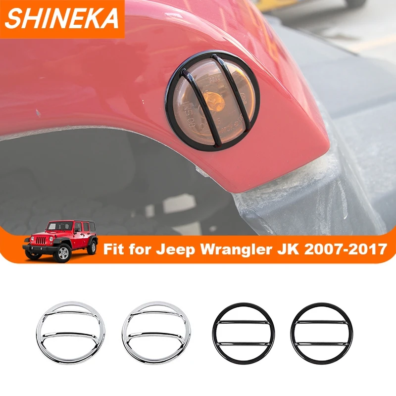 SHINEKA Car Wheelbrow Turn Signal Light Lamp Decoration Cover for Jeep Wrangler JK 2007-2017 Lamp Hoods Exterior Accessories