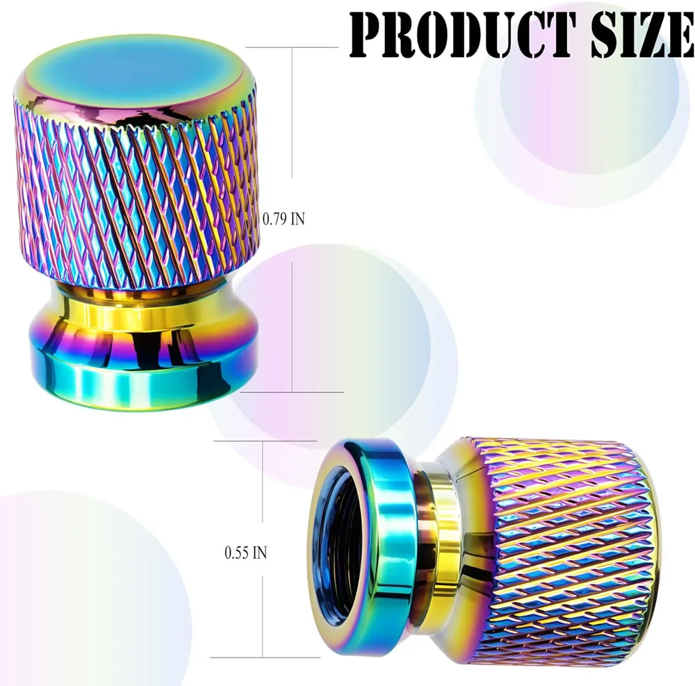 Tire Valve Stem Caps, Anodized Aluminum Wheel Valve Covers Accessories, Universal for Cars, SUVs, Bikes, Trucks and Motorcycles