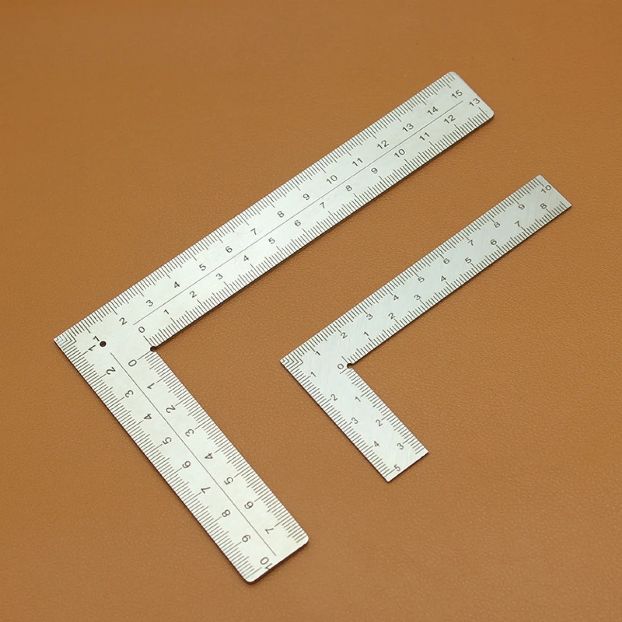 Mini Right-Angle Ruler Stainless Steel Tube L-Shaped Double-Sided High-Precision Metal Ruler Student Stationery School Supplies