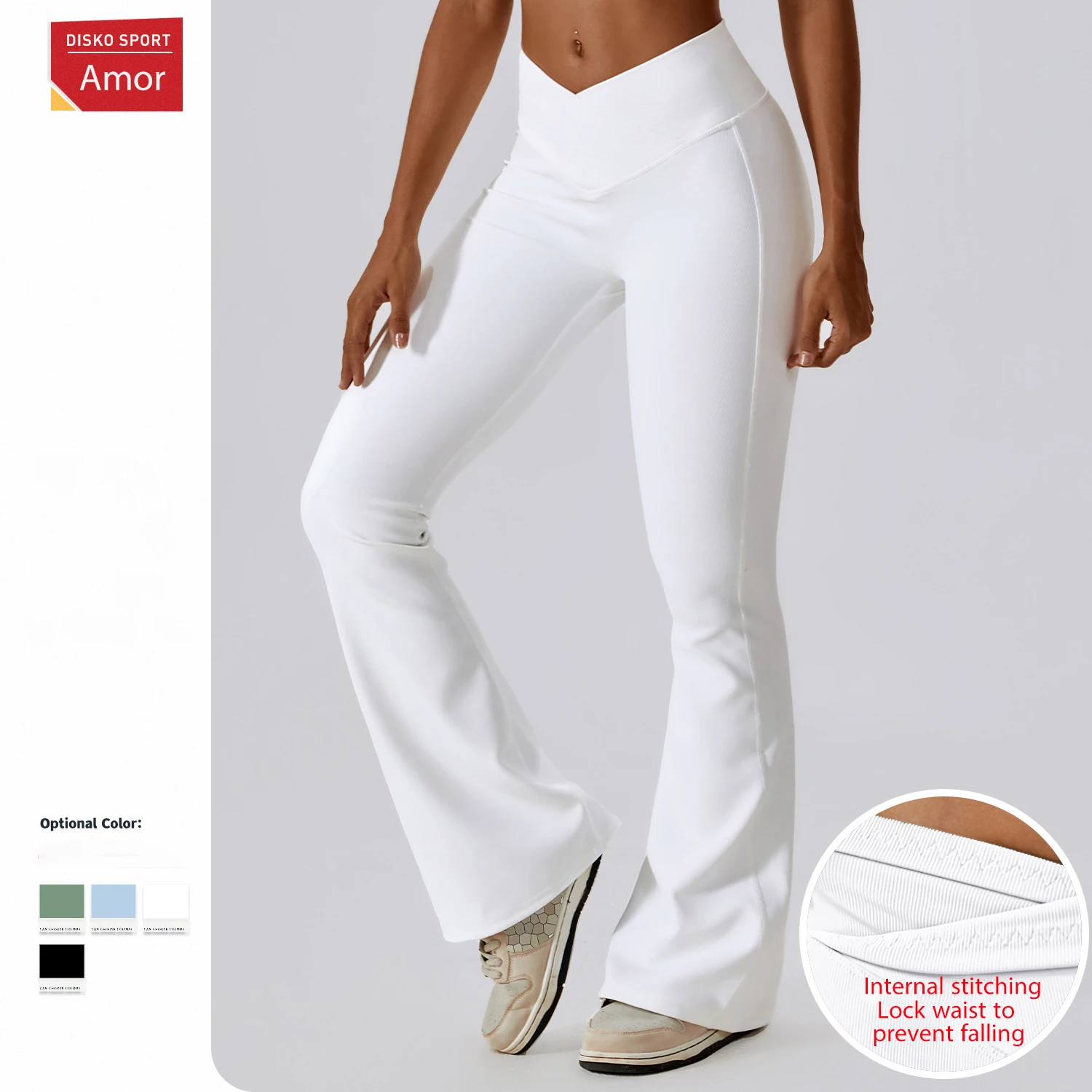 

New cross high waist yoga flare pants female dance sports wide leg pants casual hip lift fitness micro cropped pants