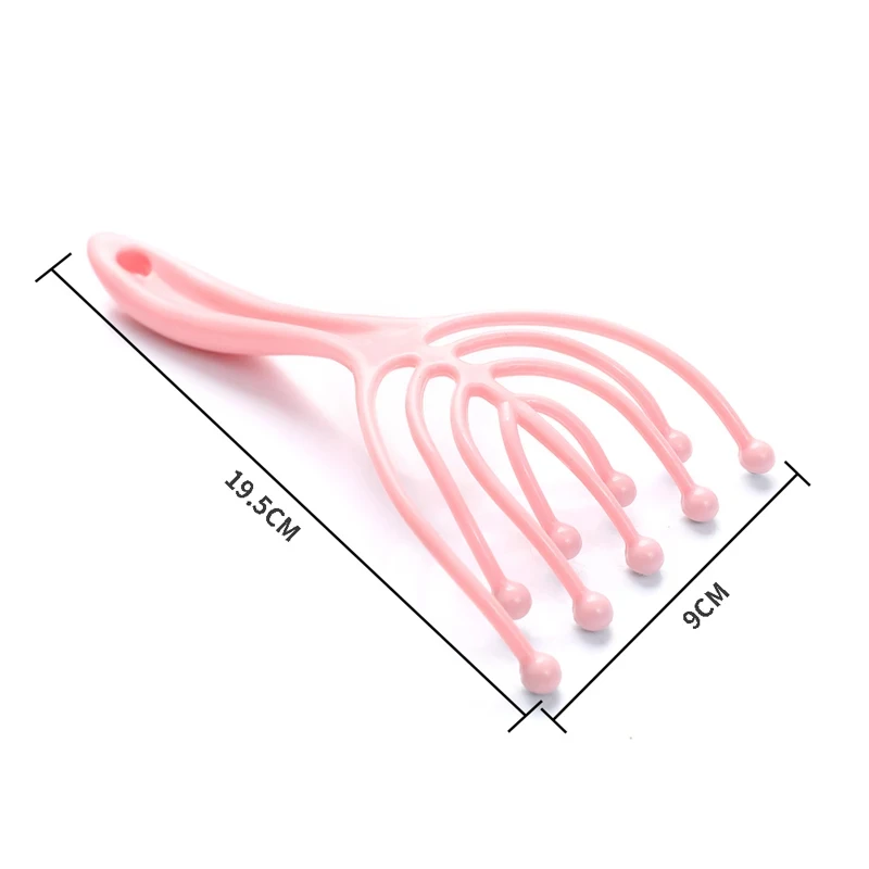 Massageador de cabeça para couro cabeludo e pescoço, pente de cinco dedos, bola de aço de 9 garras, de mão, relaxe spa, cuidado capilar, alívio do