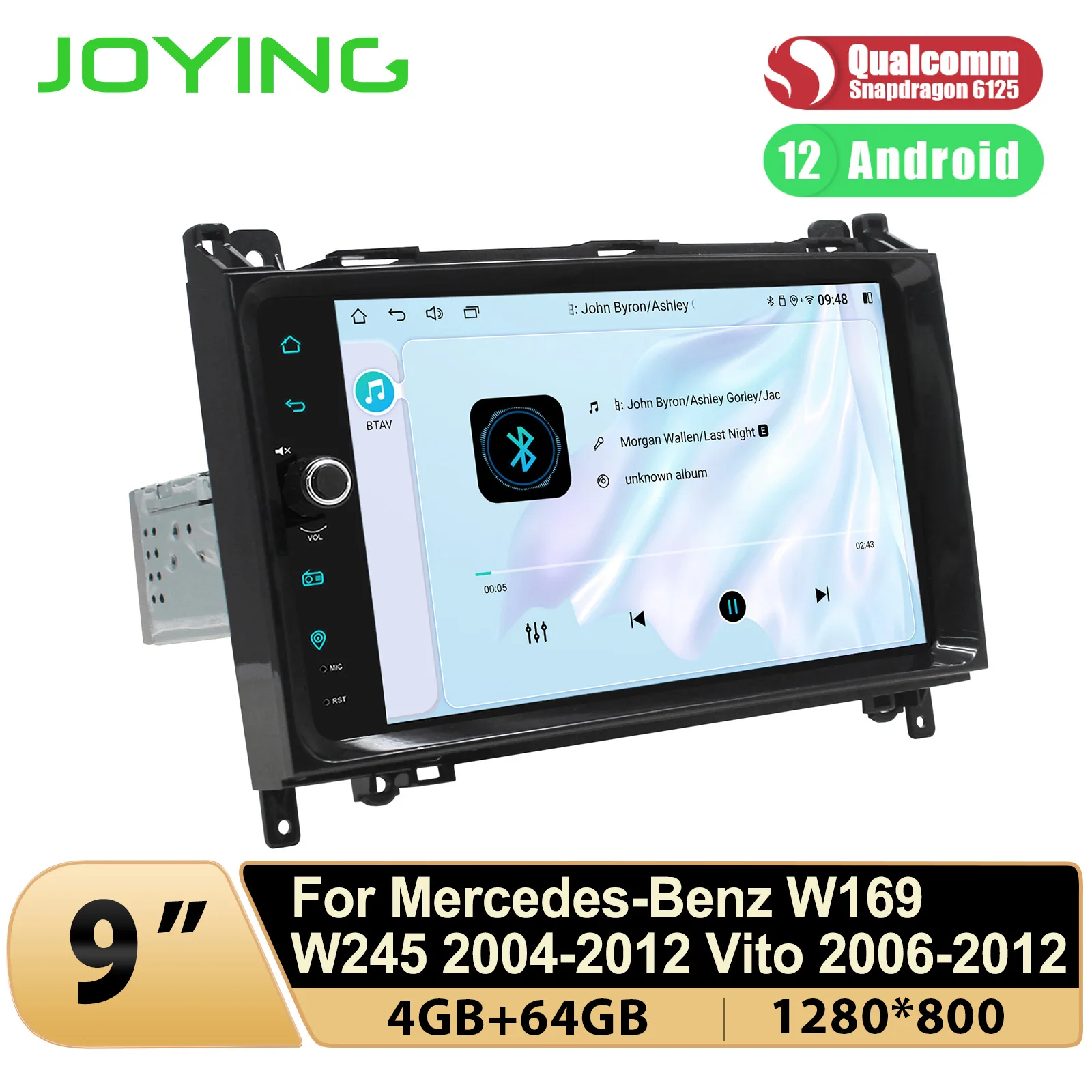 Joying 9"Upgrade Car Radio Stereo Head Unit Multimedia Player For Mercedes-Benz W169 W245 B200 Vito 2004-2012 Plug and Play .