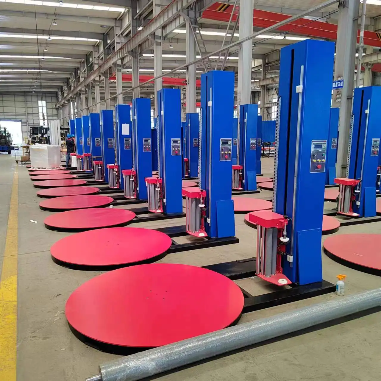 Automatic Pre-stretch Film Wrapper Packaging Machine with PLC Control for Food Pallet Wrapping Warehousing Logistics Equipment