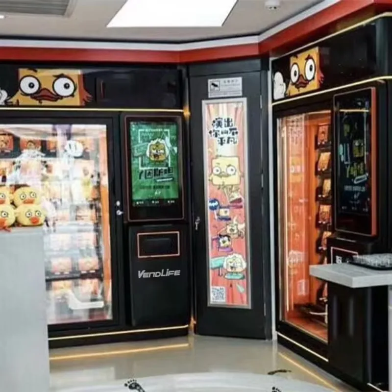 Instant Noodles Lunch Box Fast Hoot Food Snacks Drinks Automatic Vending Machine with Microwave Oven supplier Customized