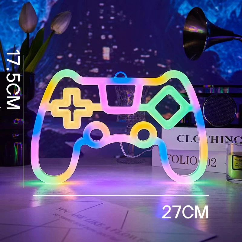 Game Neon Sign Gamepad Controller Neon Signs Gaming Wall Lights Decor for Game Room Neon Lights Children Room Party Decoration