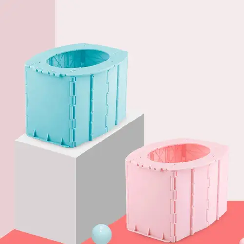 Imagen 2 del producto Cómoda de inodoro plegable portátil para acampar en coche, cubo de viaje, campamento, senderismo, viajes de larga distancia, suministros al aire libre