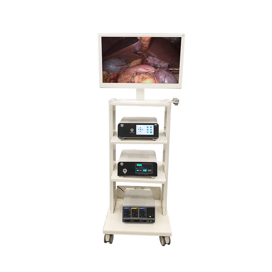 IN-1200 Five-layer Metal Endoscope Laparoscopic Laryngoscope Endoscopy Tower Cart Hospital Trolley