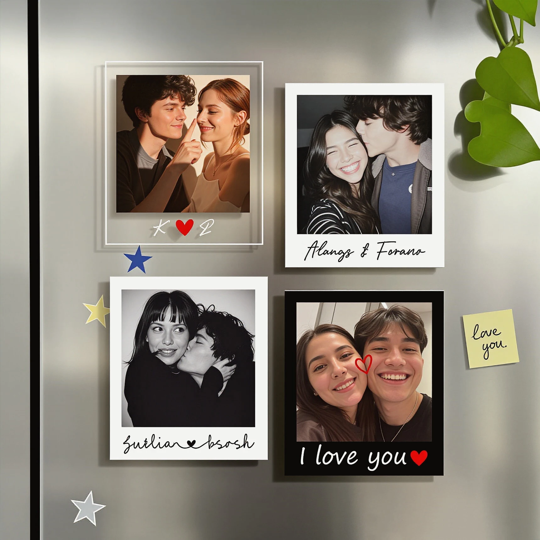 

Personalized Acrylic Fridge Magnet Custom Text Couple Photo Magnetic Keepsake Home Decor Personalized Valentine's Day Gifts