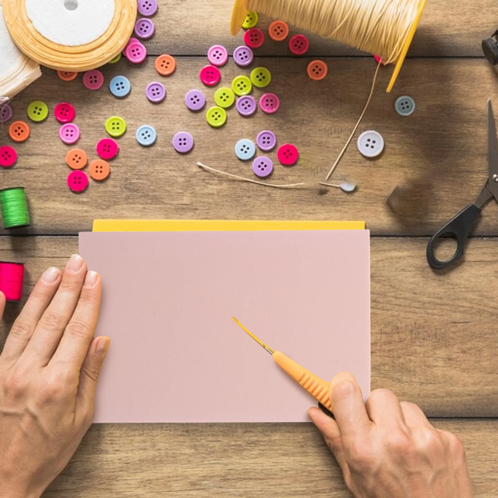 

4Pcs Rubber Stamp Carving Blocks Soft Linoleum Block for DIY Stamp Maker Printmaking Supplies Pink White