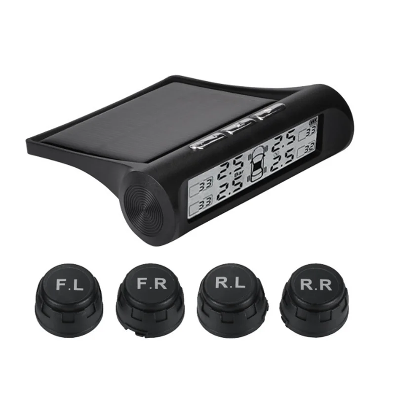 ABNF! 자동차 외부 타이어 압력 센서 태양 광 발전 TPMS 타이어 압력 모니터링 시스템 타이어 압력 알람 디지털 디스플레이