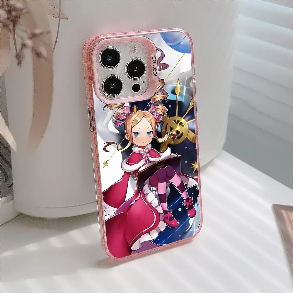 حافظة لهاتف آيفون 17 16 15 14 13 12 11 X XR XS 8 7 Pro Max Plus غطاء وردي شفاف فاخر #1