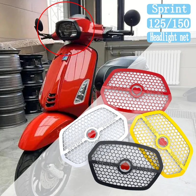 

For VESPA Sprint 150S 125 motorcycle headlight cover, headlight frame protector, stainless steel mesh accessories 2017-2023