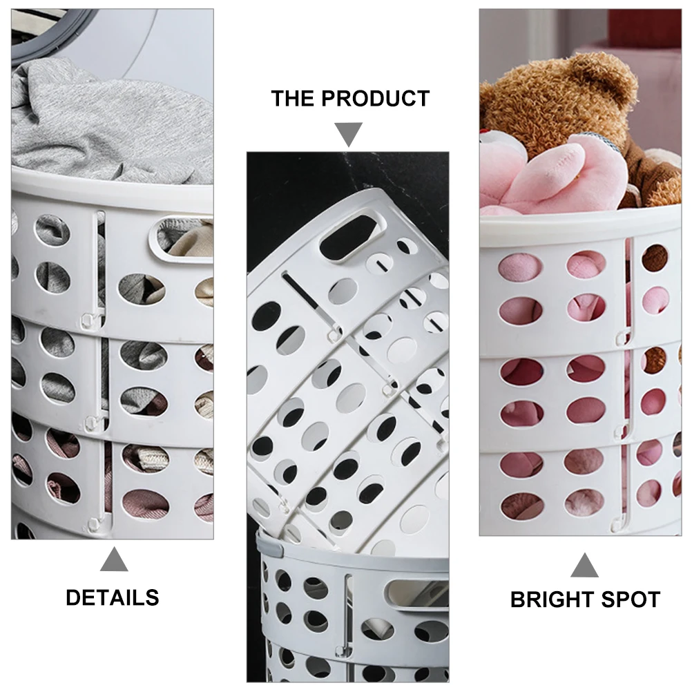 

Collapsible Laundry Basket Foldable Clothes Organizer PP Material Space Saving Storage Basket Large Capacity Hollow Design Easy