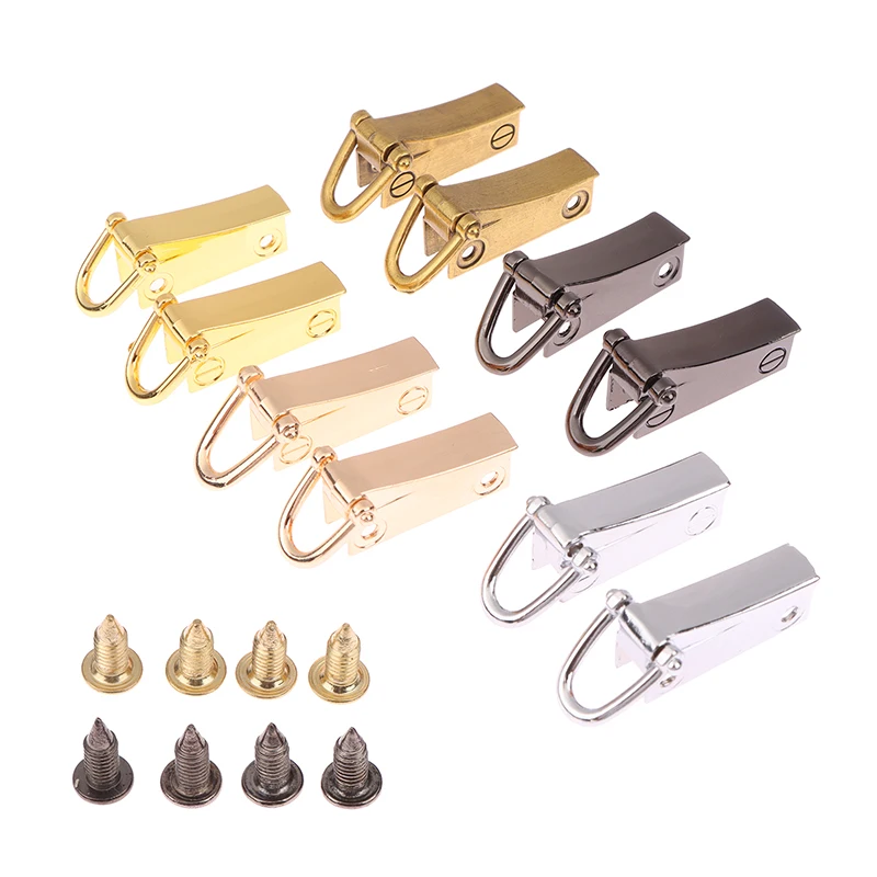 2Pcs Metal Bag Side Anchor Gusset Hanger Clamps Bag Side Edge Anchor Link Hardware With D Rings For Bag Purse Strap