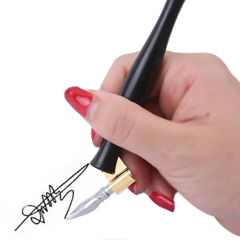 1Pc Oblique Dip Pen Holder English Writing Art Drawing Calligraphy Pen Nib Support Adjustable Signature Pen Accessories
